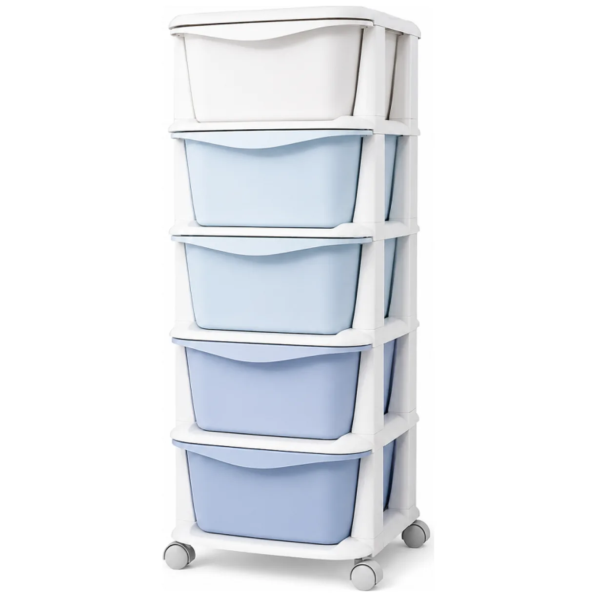 Plastikowy regał na kółkach szafka szuflady szafa 97x38x37cm OMBRE niebieski - obrazek 8