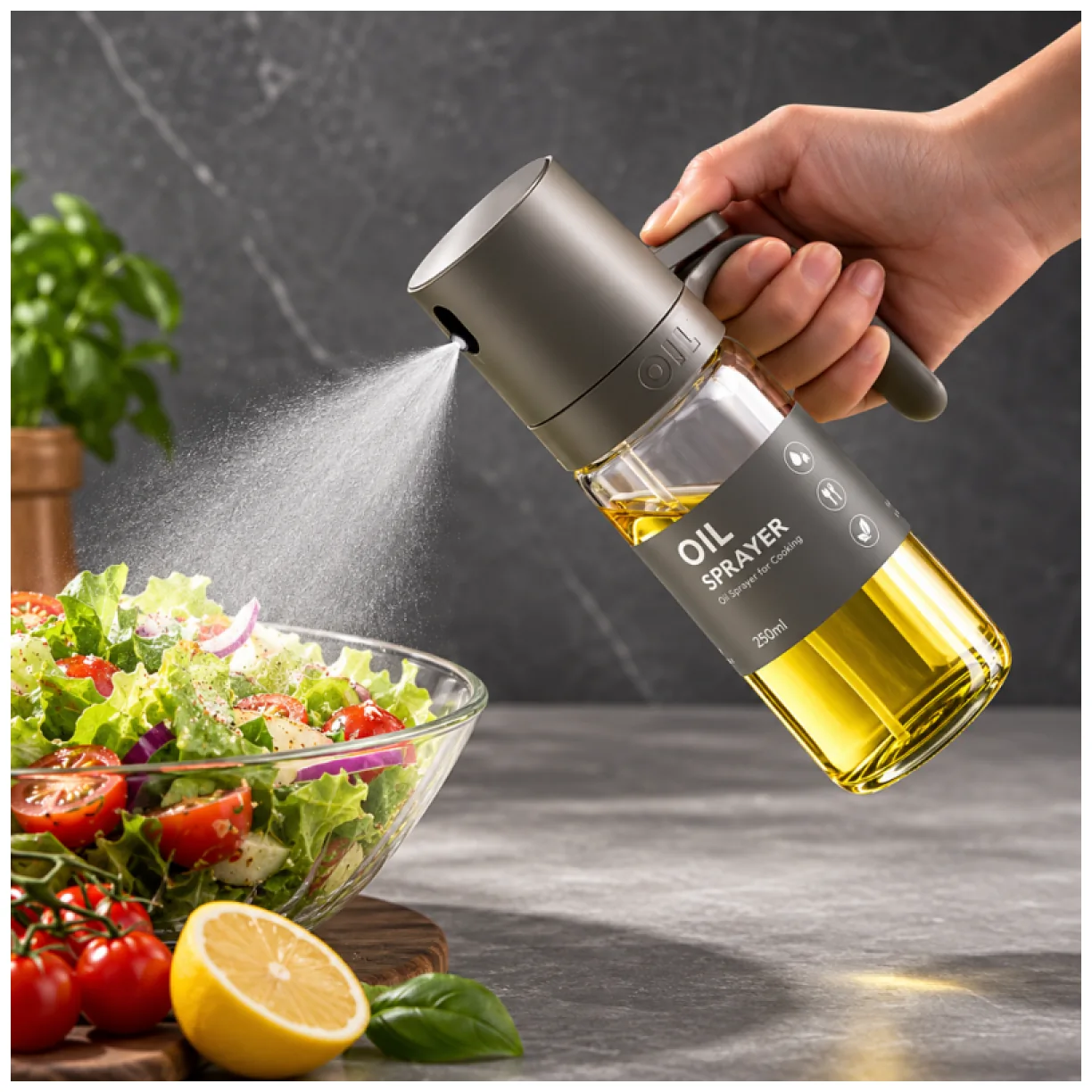 Butelka, spray do oliwy, oleju, dozownik, rozpylacz 250ml - obrazek 5