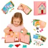 Książeczka sensoryczna edukacyjna filcowa 3D manipulacyjna ruchome elementy dom