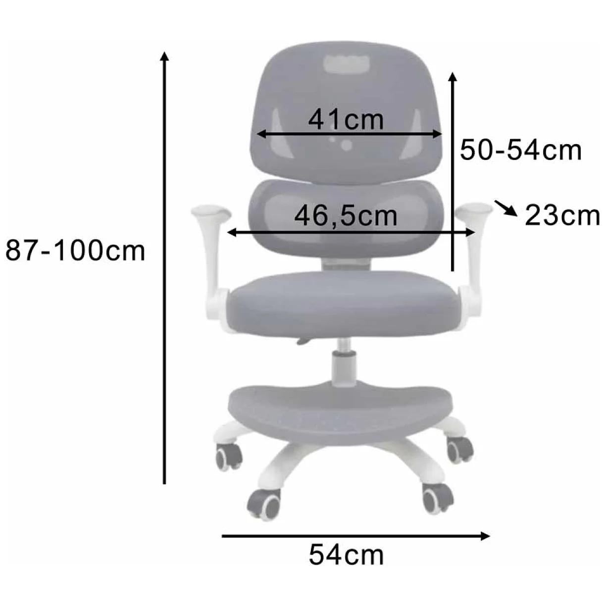Krzesło do biurka dla dziecka fotel ergonomiczny obrotowy regulowany szary - obrazek 7