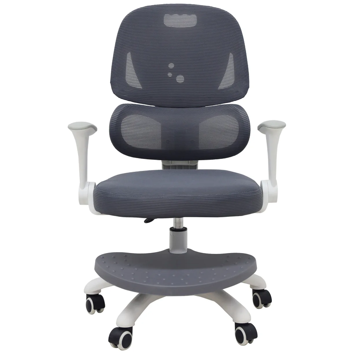 Krzesło do biurka dla dziecka fotel ergonomiczny obrotowy regulowany szary