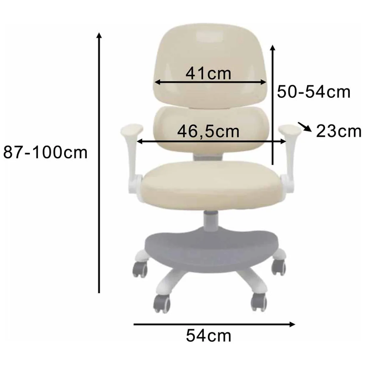 Krzesło do biurka dla dziecka fotel ergonomiczny obrotowy regulowany beżowy - obrazek 9