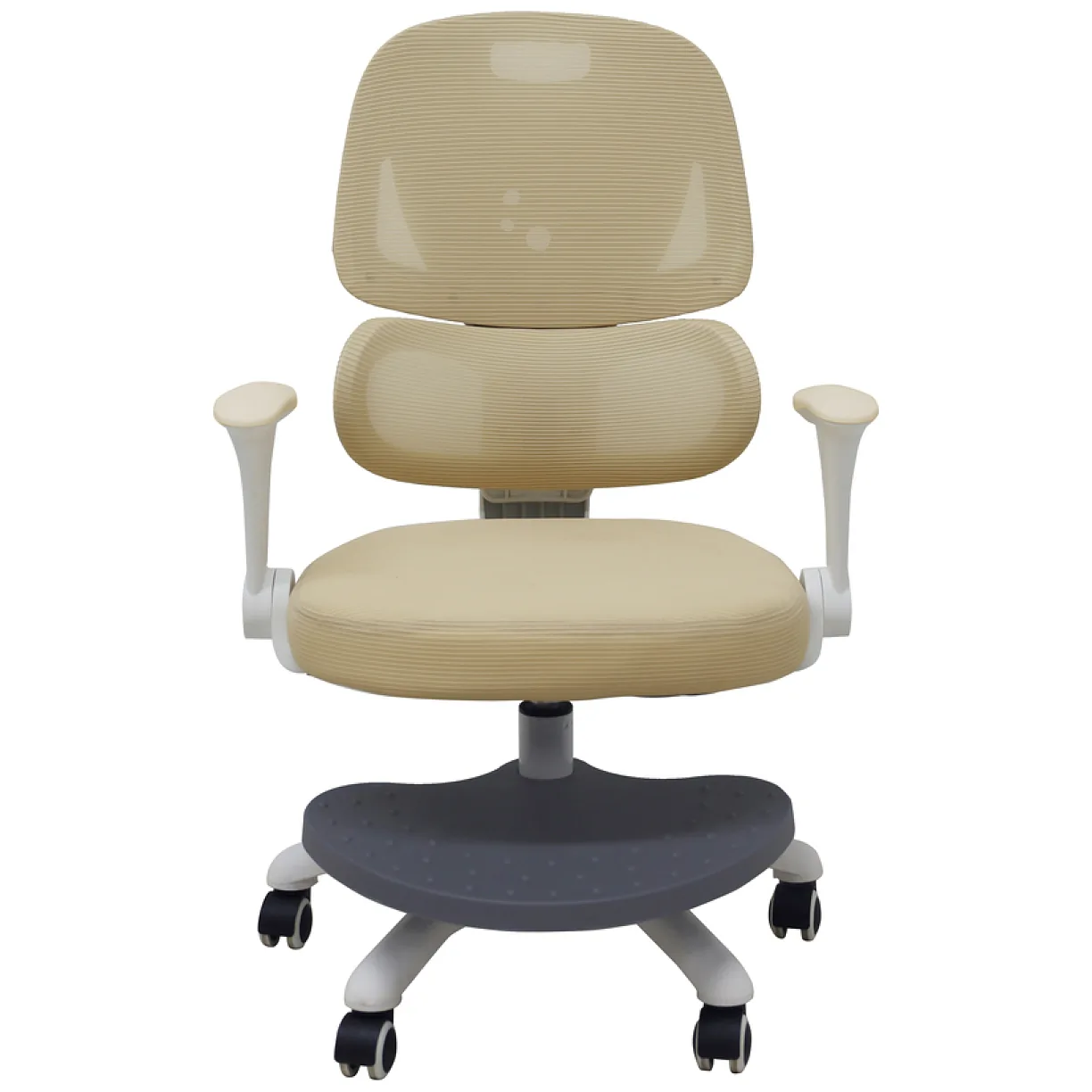 Krzesło do biurka dla dziecka fotel ergonomiczny obrotowy regulowany beżowy