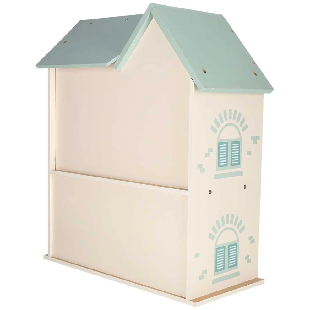 Domek dla lalek drewniany LULILO mebelki figurki 56cm miętowy - obrazek 5