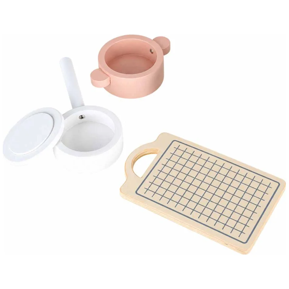Kuchnia dla dzieci drewniana MDF MODERN CLASSIC akcesoria 82cm różowa - obrazek 13