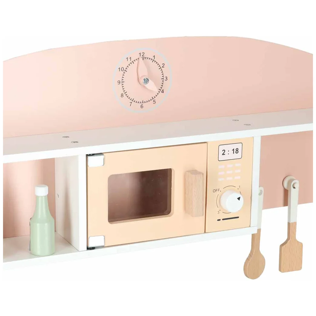 Kuchnia dla dzieci drewniana MDF MODERN CLASSIC akcesoria 82cm różowa - obrazek 7