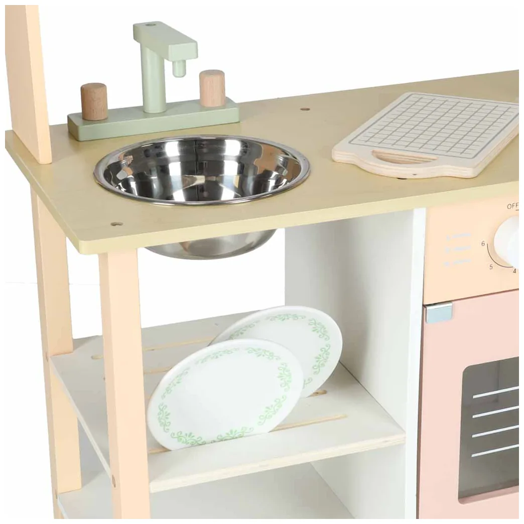 Kuchnia dla dzieci drewniana MDF MODERN CLASSIC akcesoria 82cm różowa - obrazek 8
