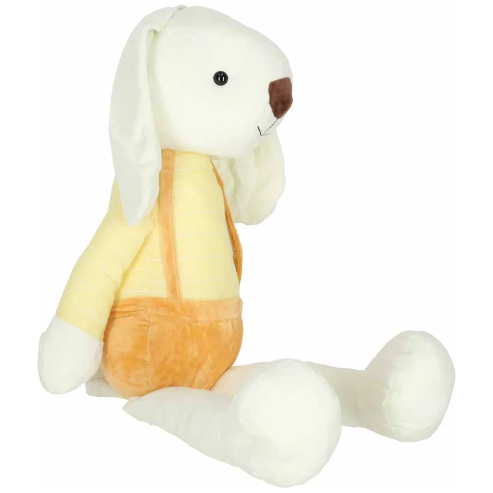 Duży pluszowy królik w żółtych spodenkach miękka przytulanka 70 cm - obrazek 4