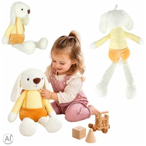Maskotka pluszowa królik w żółtych spodenkach 70cm