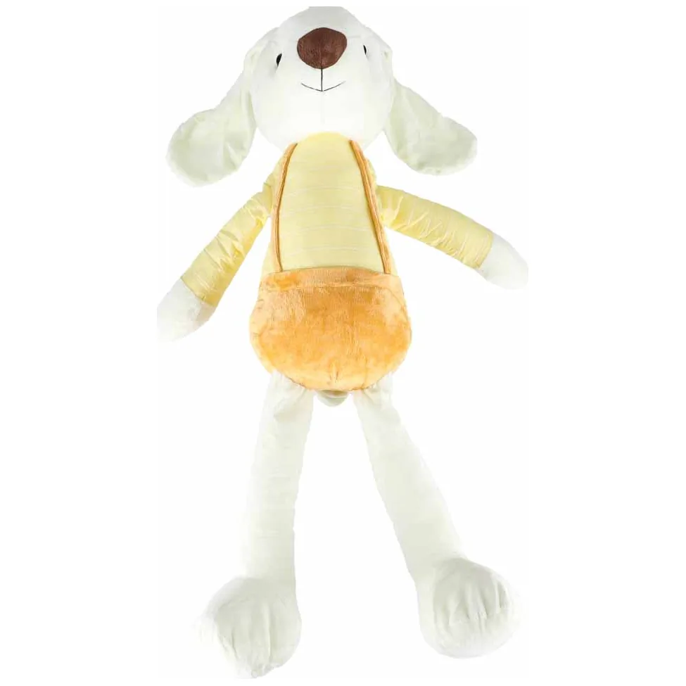 Duży pluszowy królik w żółtych spodenkach miękka przytulanka 70 cm - obrazek 6
